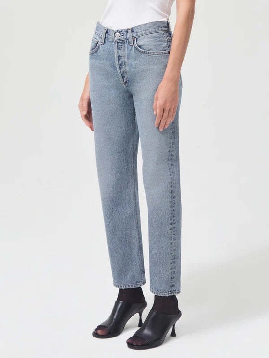 Agolde Denim - Agolde Faded Light Blue High-Rise Women's Jeans